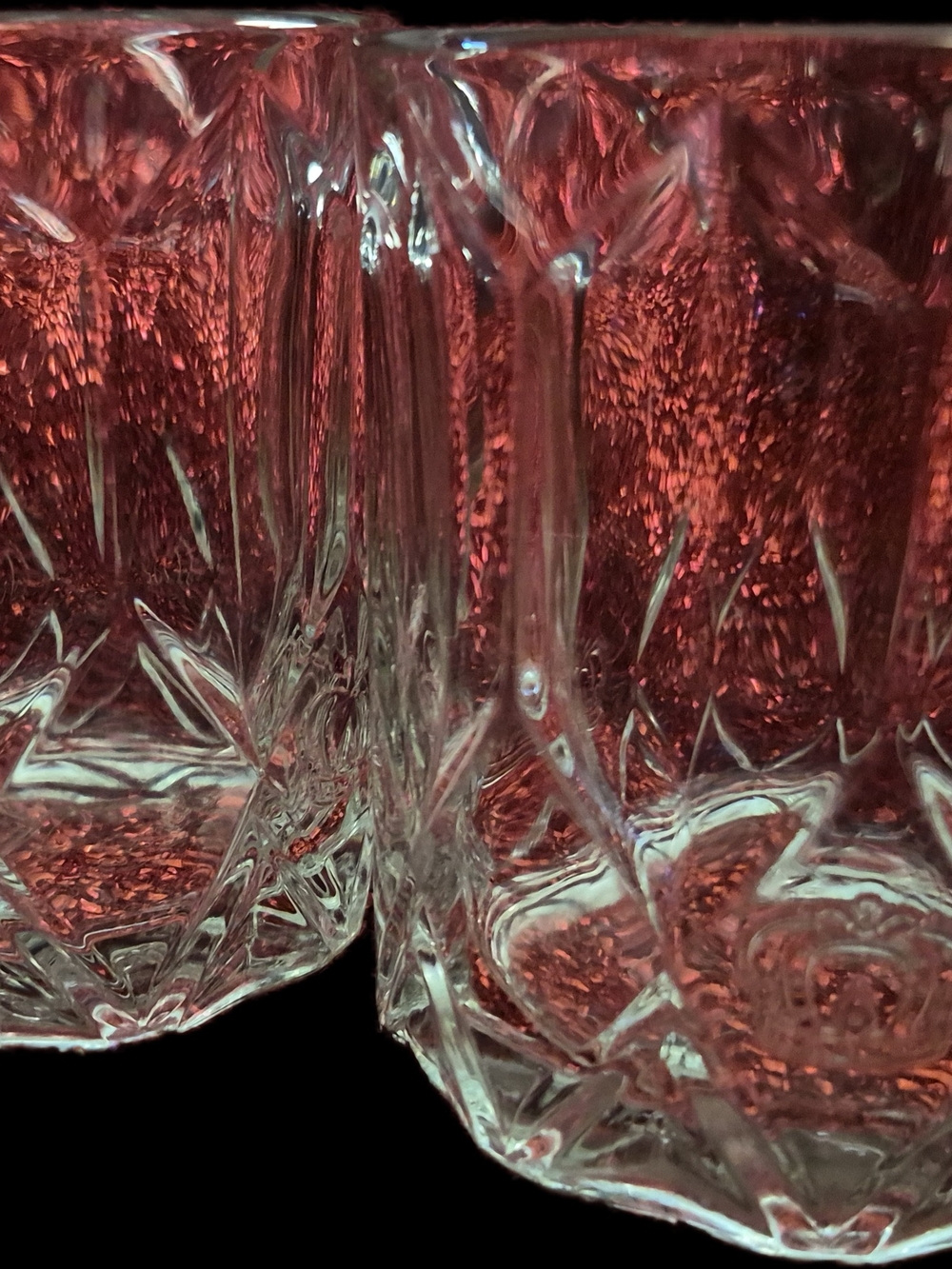 ® Clear Crystal Crown ROTAL 12 OZ GLASSES. SET OF TWO